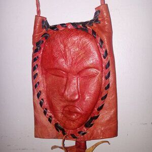 African Mask Passport Wallet Crossbody bag